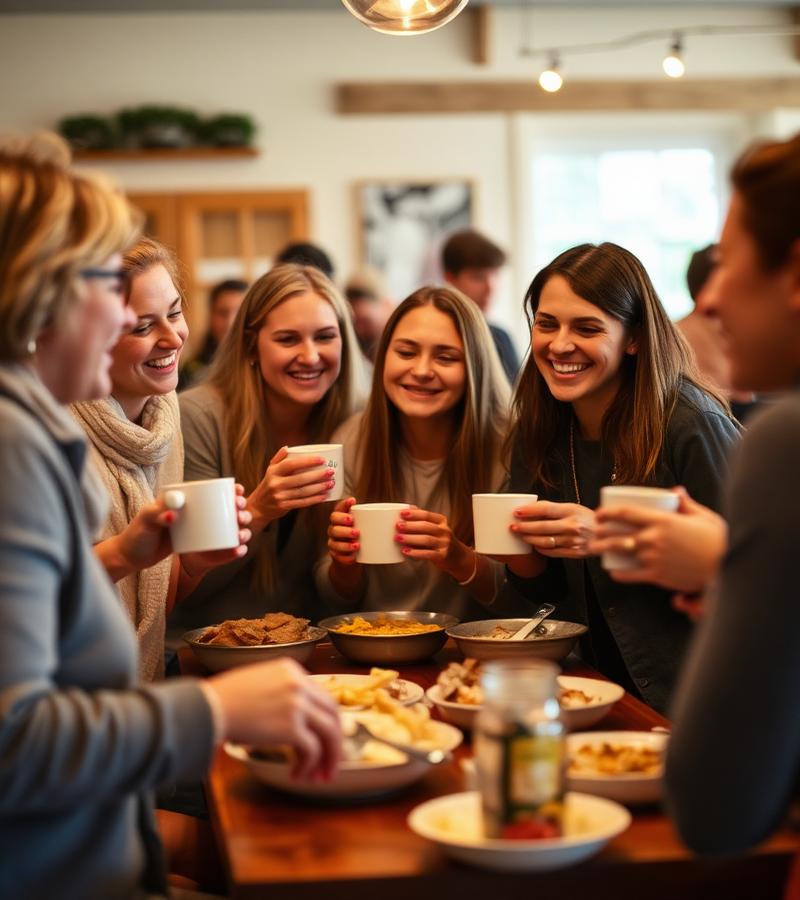 Friends sharing coffee